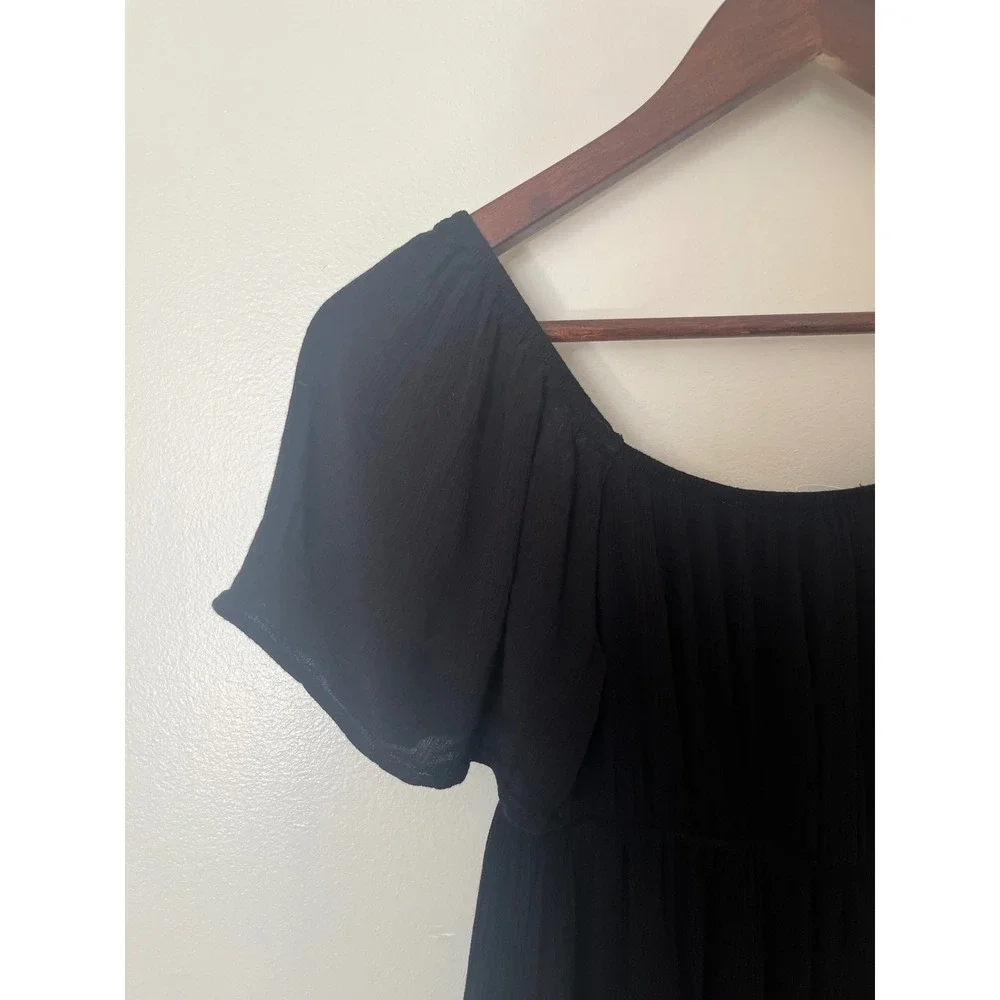Altar'd‎ State Black Tiered Babydoll Dress Flutter Sleeve Casual Summer XS
